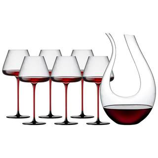 Beautiful red wine glass decanter set stemware