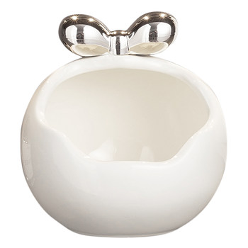 Ceramic bow wavy storage box