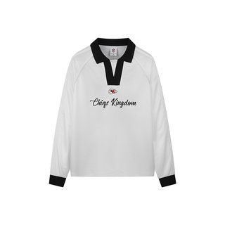 Coach long-sleeved american retro sports polo shirt nfl