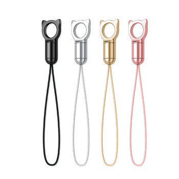 Cat head mobile phone small lanyard accessories metal buckle strong