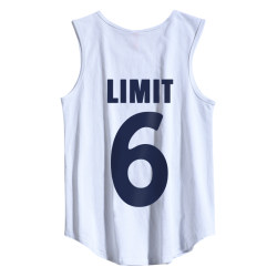 Ranbu summer men's sleeveless vest sports t-shirt trendy brand personality trend number 6 waistcoat undershirt ຝ້າຍບໍລິສຸດເສື້ອນອກ