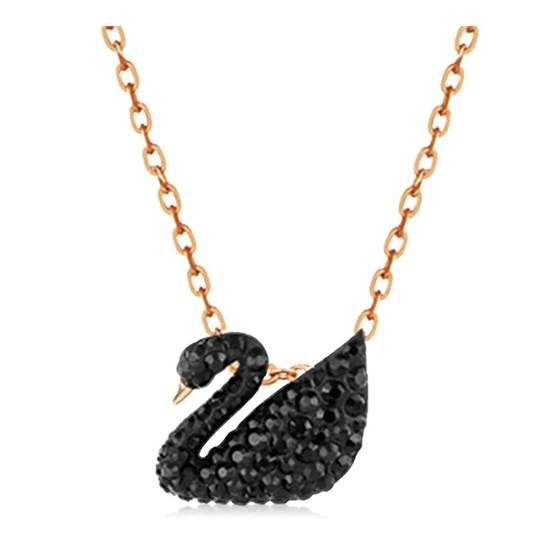 [Self -employed] SWAROVSKI Swarovski Black Swan Necklace Large/Tip Foller Chain Send Gifts