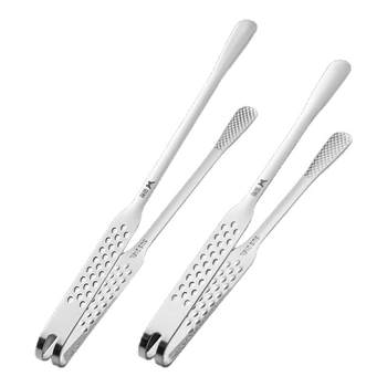 Double gun 316l stainless steel korean barbecue clip anti-scalding barbecue clip food cooking steak buffet small clip