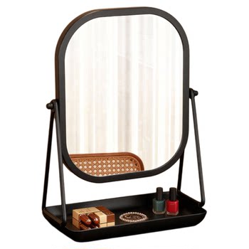 Jushuo light luxury style rotating makeup mirror desktop