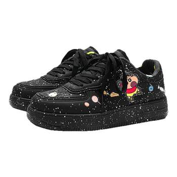 Crayon shin-chan starry sky black autumn and winter low-top casual sneakers