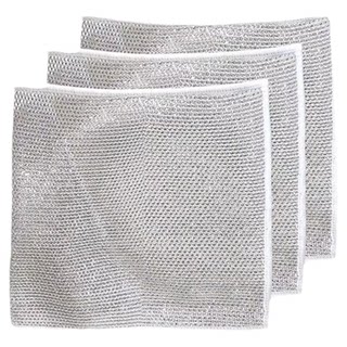 Металлическая проволочная салфетка для уборки, однослойная сетка из стальной проволоки, быстросохнущая, многофункциональная, легко моется, для мытья посуды и удаления пятен.