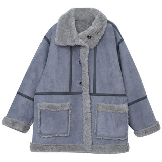 Korean style casual style loose warm reversible jacket