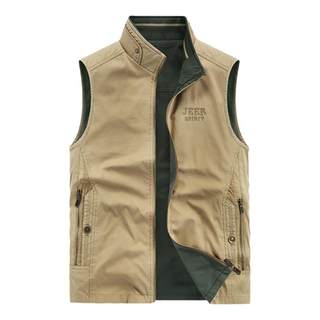 双面穿吉普中年纯棉男士马甲春秋季休闲爸爸坎肩马夹男款2025新款