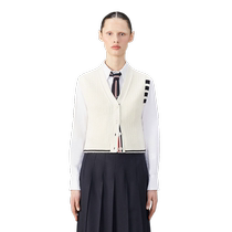 Qixi Zhen Selection] Early Autumn New Products] THOM BROWNE Womens 2024 Classic Four Stripes Cardigan Vest