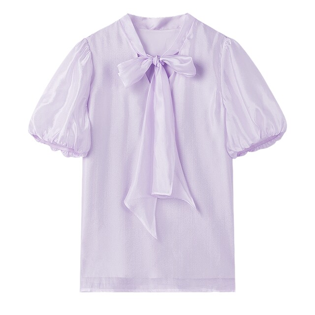 Qiushui Yiren ເສື້ອຢືດ chiffon lace-up ພາສາຝຣັ່ງສໍາລັບແມ່ຍິງ