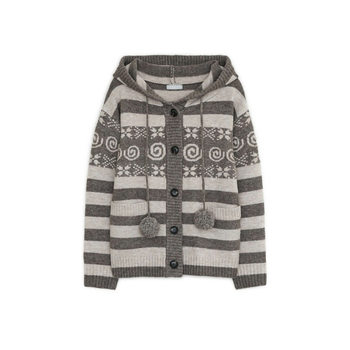 Eihey 25 new autumn style japanese striped hooded sweater sweater button cardigan casual jacket for women