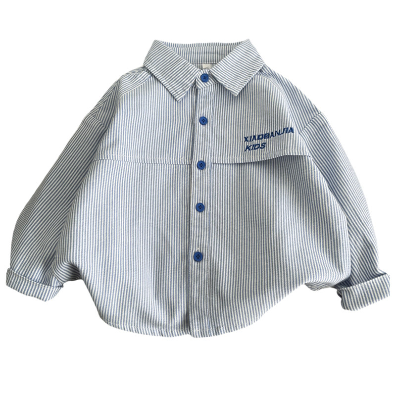 Pure cotton boys' shirts, spring and autumn casual tops, thin jackets