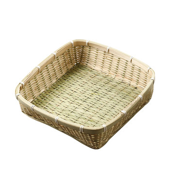 Pure handmade bamboo weaving storage basket household square egg basket