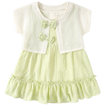 Girls Dress Summer Dress 2024 New Little Girl Fashionable Childrens Princess Dress Summer Baby Suspender Dress Suit