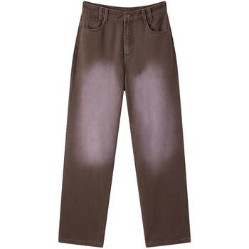Peacebird summer graffiti contrast color straight jeans a3hae2275
