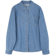 Sancai 2024 spring and autumn new style washed denim shirt long-sleeved retro shirt loose inner top women summer thin