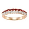 Double row half set ruby two color row diamond ring 925