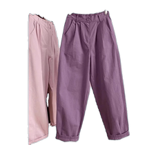 Purple Harem Pants Womens Summer New Large Size Pants Fat MM Loose Casual Pants High Waist Slim Nine-Point Carrot Pants