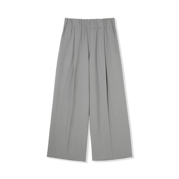 Unicahomme wide-waisted worsted wool straight-leg pants