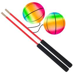 Fitness ball players swing the ball, middle-aged and elderly people square dance ball exercise arm elastic rope swing exercise rainbow pumpkin ball