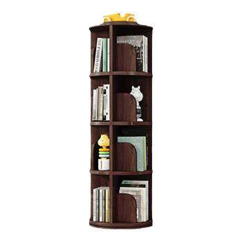 Rotating bookshelf solid wood 360 degree home children floor