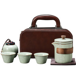 Portable travel tea set small set outdoor car quick cup one pot 3 cups teapot drinking tea equipment