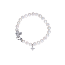 (Self-operated) Idokawa four-leaf clover freshwater pearl bracelet akoya Australian white temperament bracelet 925 sterling silver jewelry