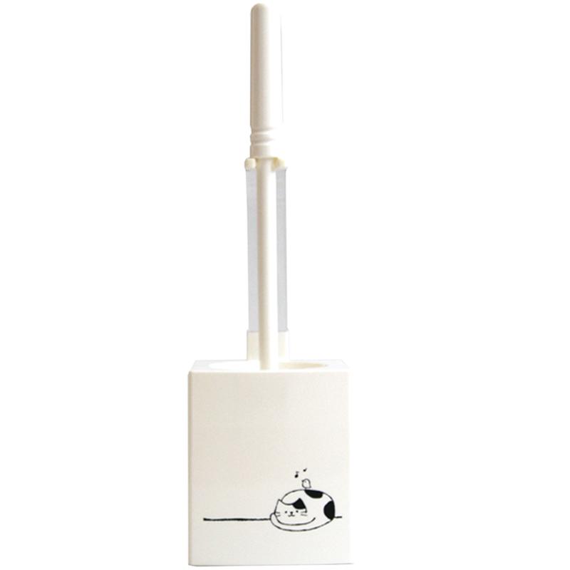 Japanese oka household white toilet brush set creative