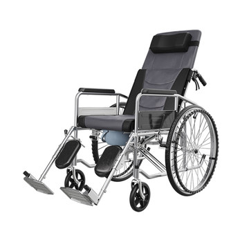 The wheelchair can fully lie down and half lie down, and can urinate and defecate