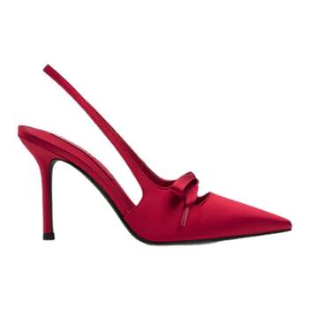 Charles&keith spring women's shoes ck1-60361556 satin bow pointed high heel sandals wedding shoes