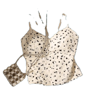 French floral camisole for women with padded V-neck elastic waist tube top chest wrap Southern French style suit underwear