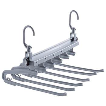 Home telescopic folding multi-layer trouser rack hanger home magic trouser clip wardrobe storage artifact hanger