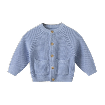 Good Bear Spring and Autumn Baby Cotton Sweater Male and Female Baby Woolen Knitted Sweater Cardigan Childrens Autumn and Winter Small Jacket