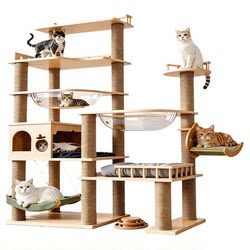 Cat Climbing Frame, Solid Wood Cat House, Integrated Cat Shelf, Stable, Specially Designed for Large Cats, Ragdoll Pet Supplies, Home Space Capsule