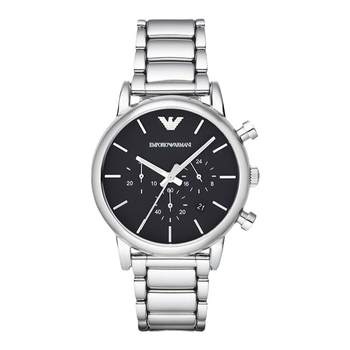 Armani business large dial cool black men's watch