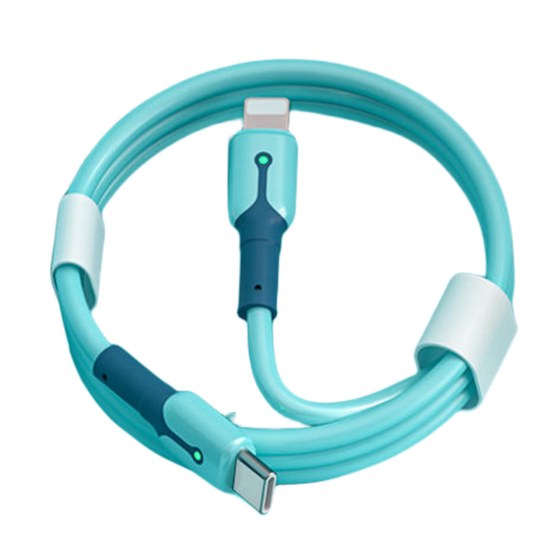 
Miaokangxiong Charger PD20W Fast Charging Data Cable is suitable for iPhone14 Apple 13promax/12/11/xs mobile phone liquid soft silicone belt lamp Type-C charger cable set