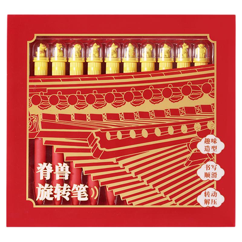 Forbidden City Stationery Ridge Beast Rotating Gel Pen Stress Relief Set