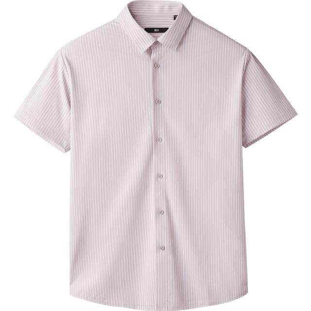 Heilan House striped jacquard short-sleeved shirt spring and summer comfortable moisture-absorbent quick-drying smooth shirt for men