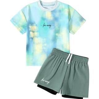 儿童泳衣男童2025新款分体游泳衣男孩中大童青少年防晒训练套装备