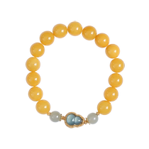 Qingcheng Mountain natural Russian material presbyopia wax barrel beads and honey wax bracelets mammoth pattern beads turquoise high-end solitary product