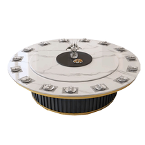 Hotel dining table large round table electric turntable rock plate 15 people 2 meters 3 meters restaurant club box hot pot table banquet table
