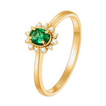 Mothers Day gift week Dafu ENZO Snow flower 18K gold Zum mother green diamond ring female EZV8498