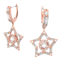 (Chinese Valentines Day gift) Swarovski Stella large hoop earrings wishing star girl light luxury temperament jewelry accessories