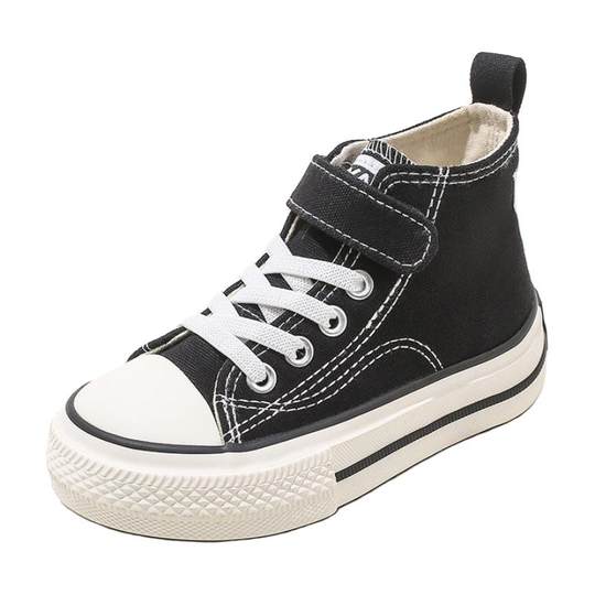 芭芭鸭儿童帆布鞋男童高帮鞋子休闲鞋2025秋季新款女童经典布鞋软