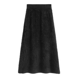 水貂绒半身裙女裙子2025新款冬天加厚保暖毛茸茸a字裙针织包臀裙