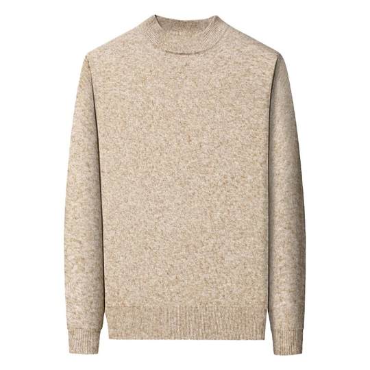 鄂尔多斯市男士加厚羊毛衫半高领打底针织衫圆领羊毛衫爸爸装毛衣