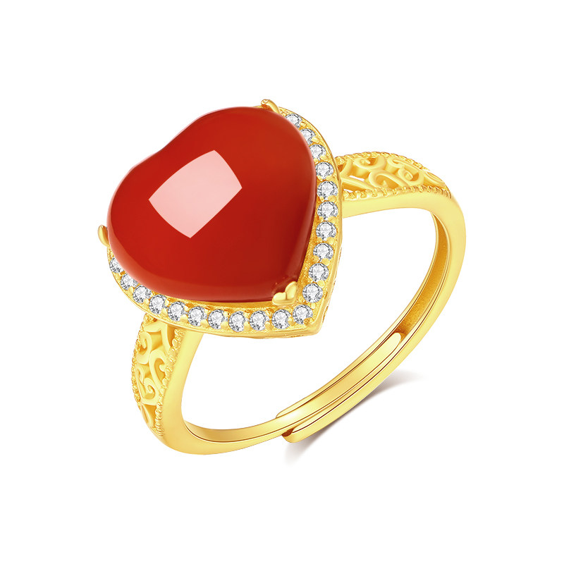 South Red Agate Ring Nine Purple Fire in the Year of the Zodiac
