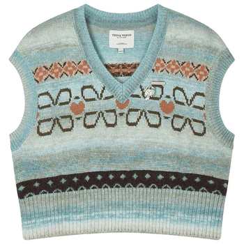 Teenieweenie bear women's striped sweater v-neck outer short sweater