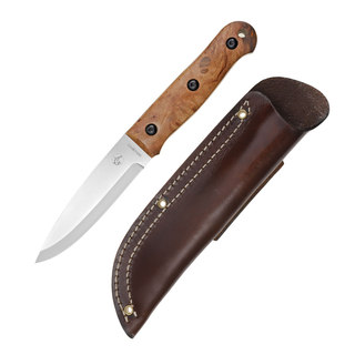 Domestic stainless steel genuine leather wooden handle thunder fat man knife