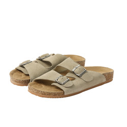 Lost Elk'Pine Cone Birkenstock Sandals' Retro Flat Birkenstock Half Slippers for Women Summer ເກີບຫນັງແທ້ Soft Soled Slippers ສໍາລັບແມ່ຍິງ